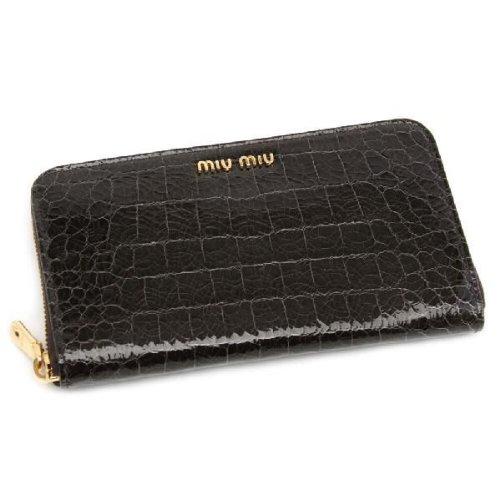 ミュウミュウスーパーコピー MIU MIU 長財布 クロコ調型押し革 5M0506-NKG-003